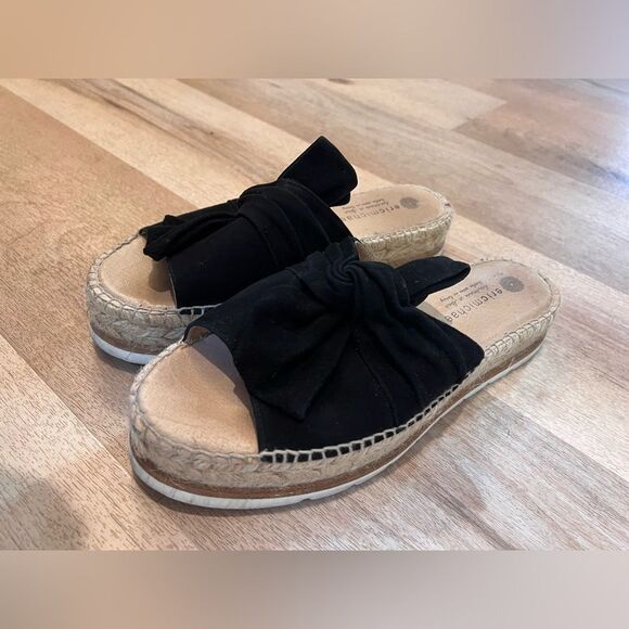 Eric Michael suede leather platform slides - Picture 4 of 5